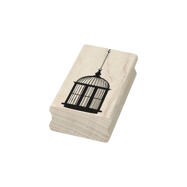 Bird cage illustration art stamp (Stamp)