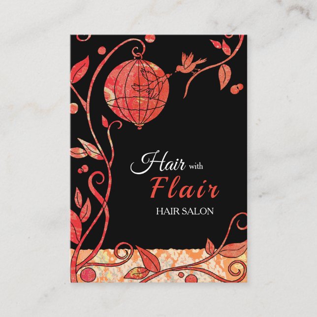 Bird Cage Love Birds Hair Salon Business Card (Front)