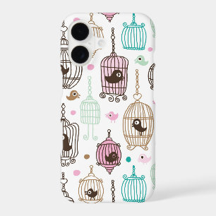 bird cage love kids background pattern