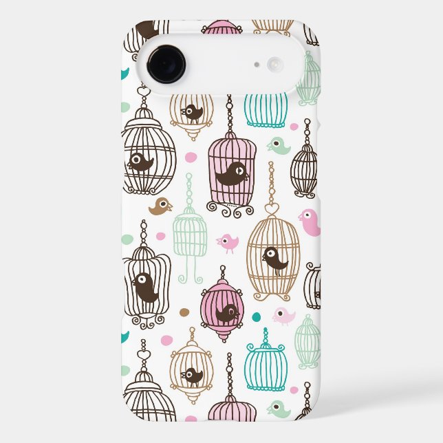 bird cage love kids background pattern Case-Mate iPhone case (Back)