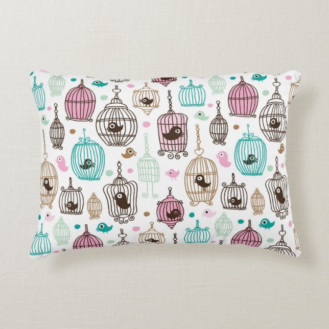 bird cage love kids background pattern decorative cushion (Front)