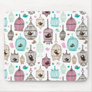 bird cage love kids background pattern mouse pad