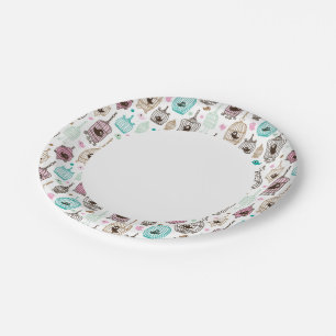bird cage love kids background pattern paper plate