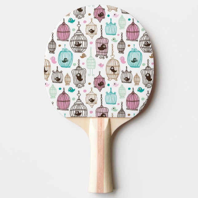 bird cage love kids background pattern ping pong paddle (Front)