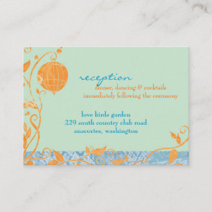 Bird Cage Mint Wedding Reception Enclosure Card