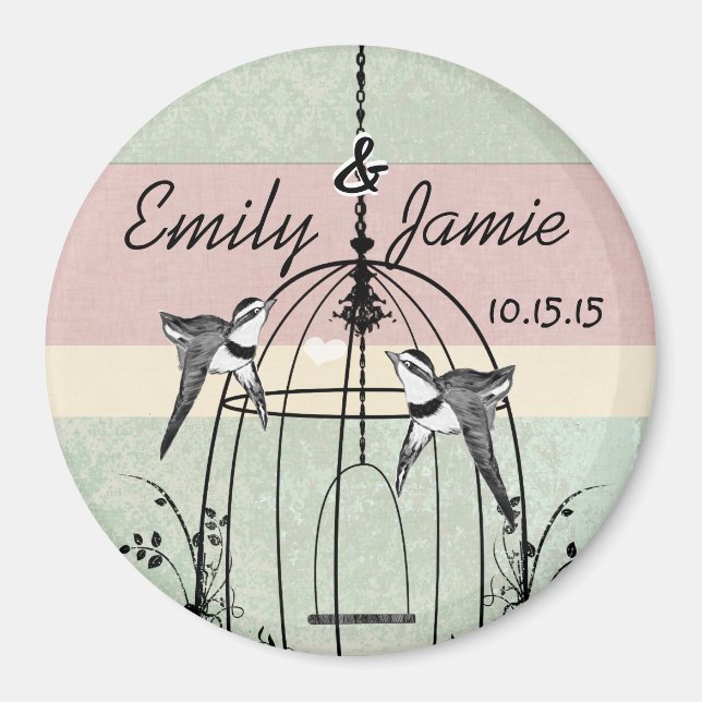 Bird Cage Wedding Magnets or Customise (Front)