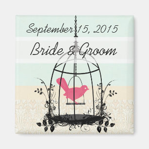 Bird Cage Wedding Stickers or Customise Magnet