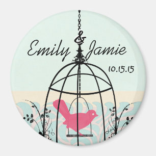 Bird Cage Wedding Stickers or Customise Magnet