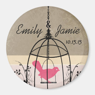Bird Cage Wedding Stickers or Customise Magnet