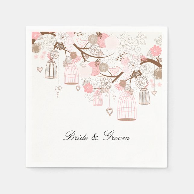 Bird Cages and Flowers Napkin (Front)