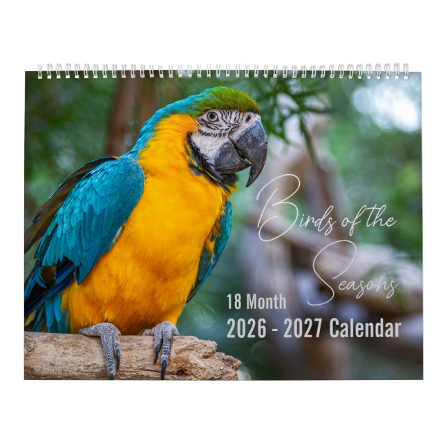 Bird Calendar 18 Mo. Pick Your Start Month / Year. (Cover)