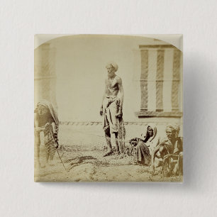 Bird-Catchers, Low Caste Hindus in Delhi, 19th cen 15 Cm Square Badge