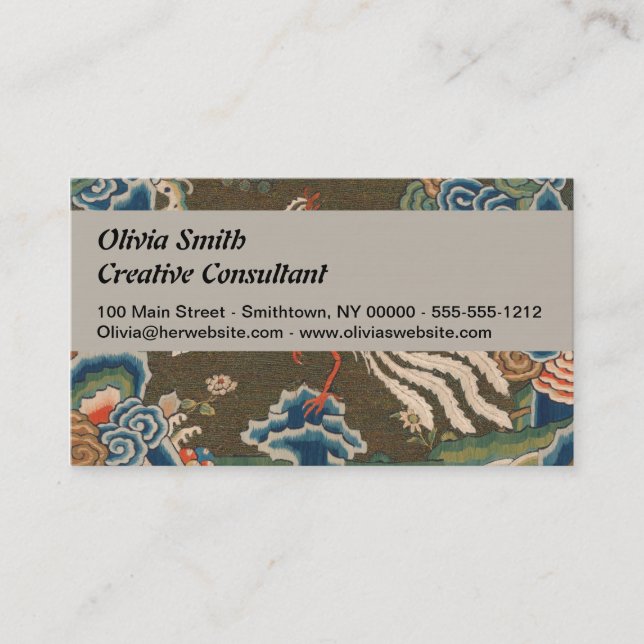 Bird Chinese Antique Decor Business Card (Front)