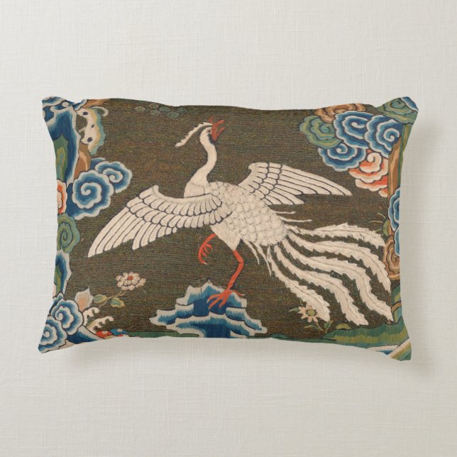 Bird Chinese Antique Decor Decorative Cushion (Back)
