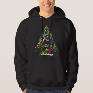 Bird Christmas Tree Funny Bird Lovers X-mas Hoodie