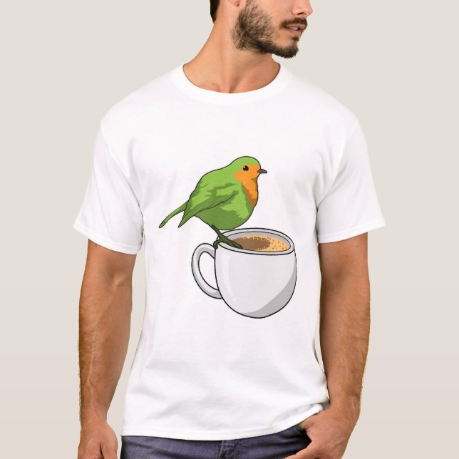 Bird Coffee Cup T-Shirt (Front)