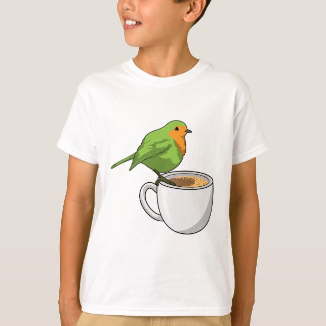 Bird Coffee Cup T-Shirt (Front)