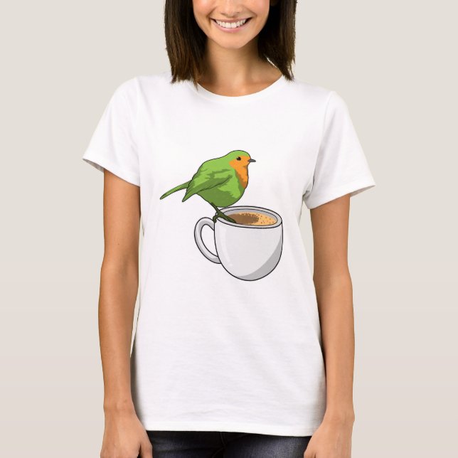 Bird Coffee Cup T-Shirt (Front)
