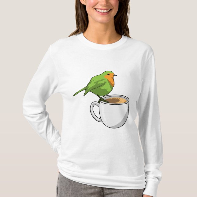 Bird Coffee Cup T-Shirt (Front)