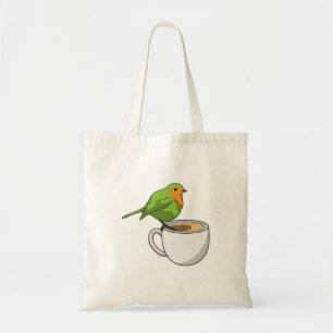 Bird Coffee Cup Tote Bag