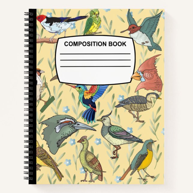 Bird composition notebook spiral wide ruled (Front)