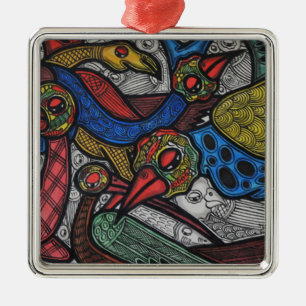 Bird conference metal tree decoration