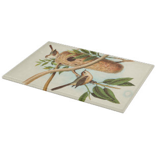 Bird Couple on a Nest Perched on a Branch Cutting Board