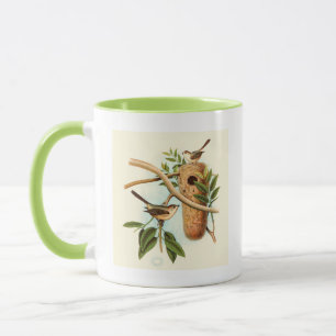 Bird Couple on a Nest Perched on a Branch Mug