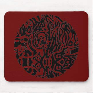 "Bird Creature" B&W Abstract Mouse Pad