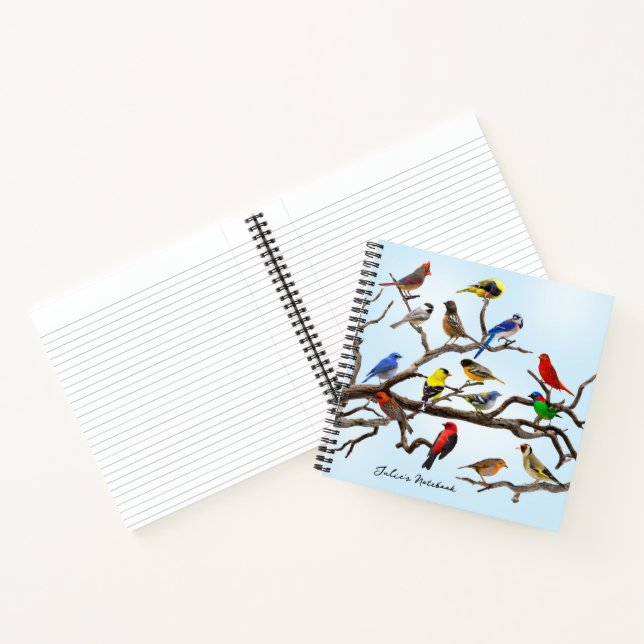 Bird Crowd on Branches Notebook (Inside)