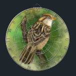 Bird Dart Board<br><div class="desc">Beautiful Cute Bird Little Sparrow Dartboards - MIGNED Painting</div>