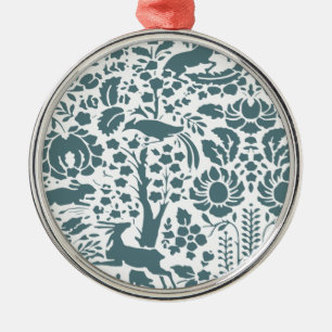 Bird, Deer, tree folk pattern Metal Tree Decoration