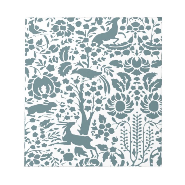 Bird, Deer, tree folk pattern Notepad (Front)