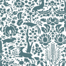 Bird, Deer, tree folk pattern