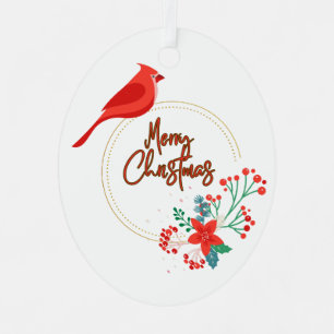 Bird design with flowers metal oval ornament