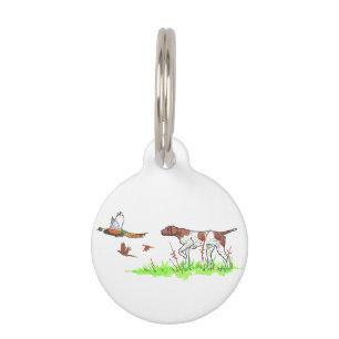 Bird Dog and Pheasants Pet Tag