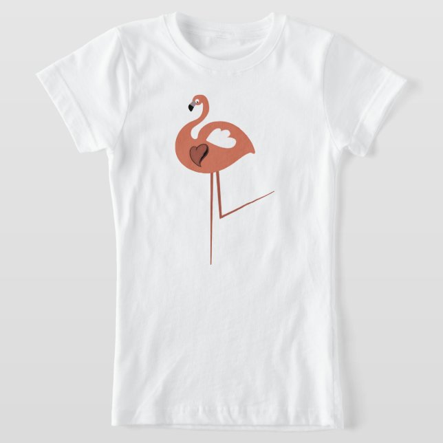 Bird doodle Flamingo T-Shirt (Laydown)