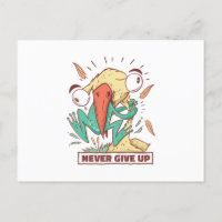 Bird eating frog Never give up