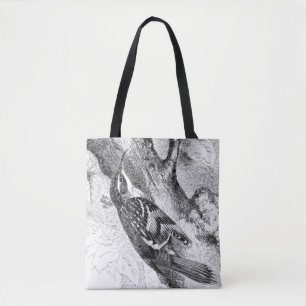 Bird Engravings - a Treecreeper. Birdwatcher Tote Bag