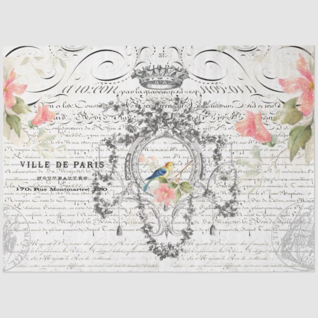 Bird Ephemera Decoupage Paper (Front)