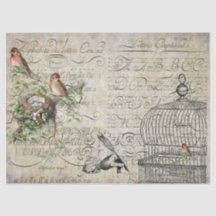Bird Ephemera Decoupage Sheet