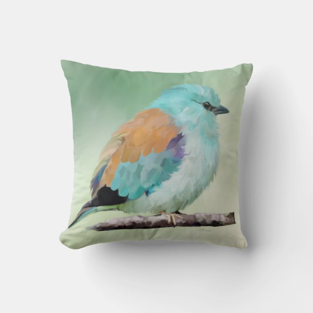 Bird: European Roller Cushion (Front)