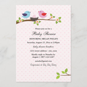 Bird Family Baby Shower Invitation