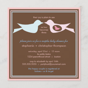 Bird Family Couples Baby Shower Invitation
