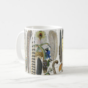 Bird Feather Wildlife Antique Feathers Art Nouveau Coffee Mug