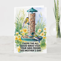 Bird Feeder Mother's Day Card Bird watcher card