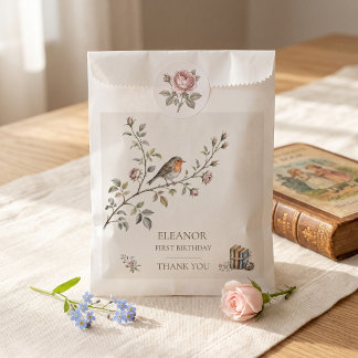Bird First Birthday Thank You Favour Bags
