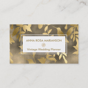 *~* Bird Floral Gold Art Deco Pattern Business Card