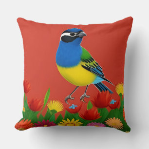 🌸 Bird Floral Nature Lover Gift Home Decor Cushion