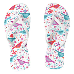 Bird Floral Watercolor Jandals